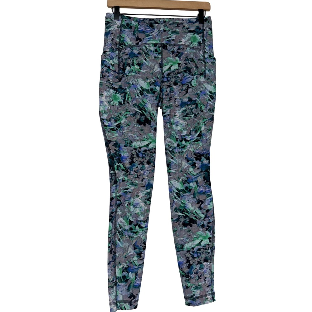 Lululemon Swift Speed High-Rise Tight Gray Purple Green Floral Sz 8 Retail $128